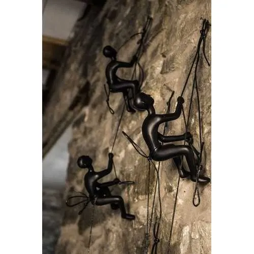 6" x 3" x 3" Resin Black 5 Pack Climbing Man