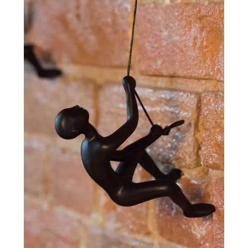 6" x 3" x 3" Resin Black 5 Pack Climbing Man