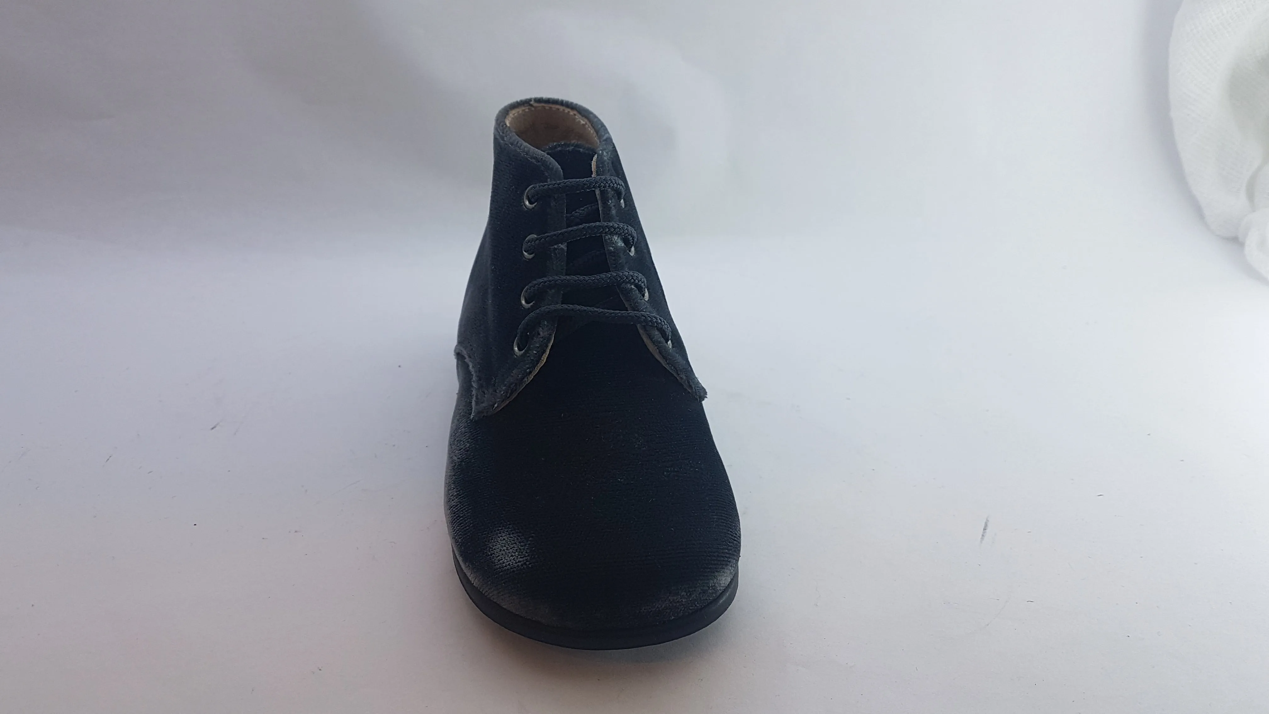 Beberlis Grey Velvet Baby Bootie