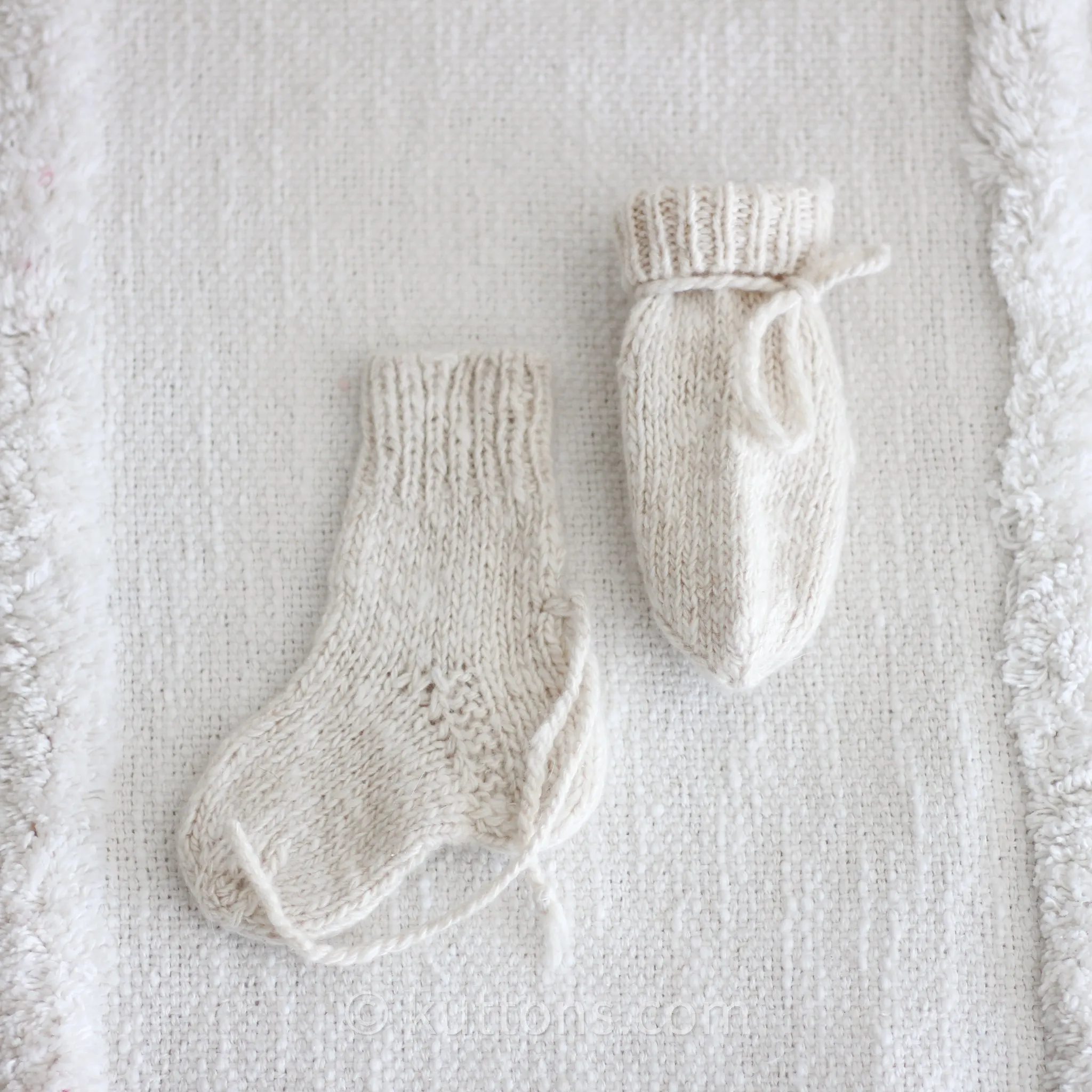 Cashmere Baby Booties - Ultrasoft Pashmina | Milk White