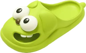 Shower Shoes for Women with Arch Support Big Eye Dog Slippers Fun Cartoon Package Head EVA Slippers Cute