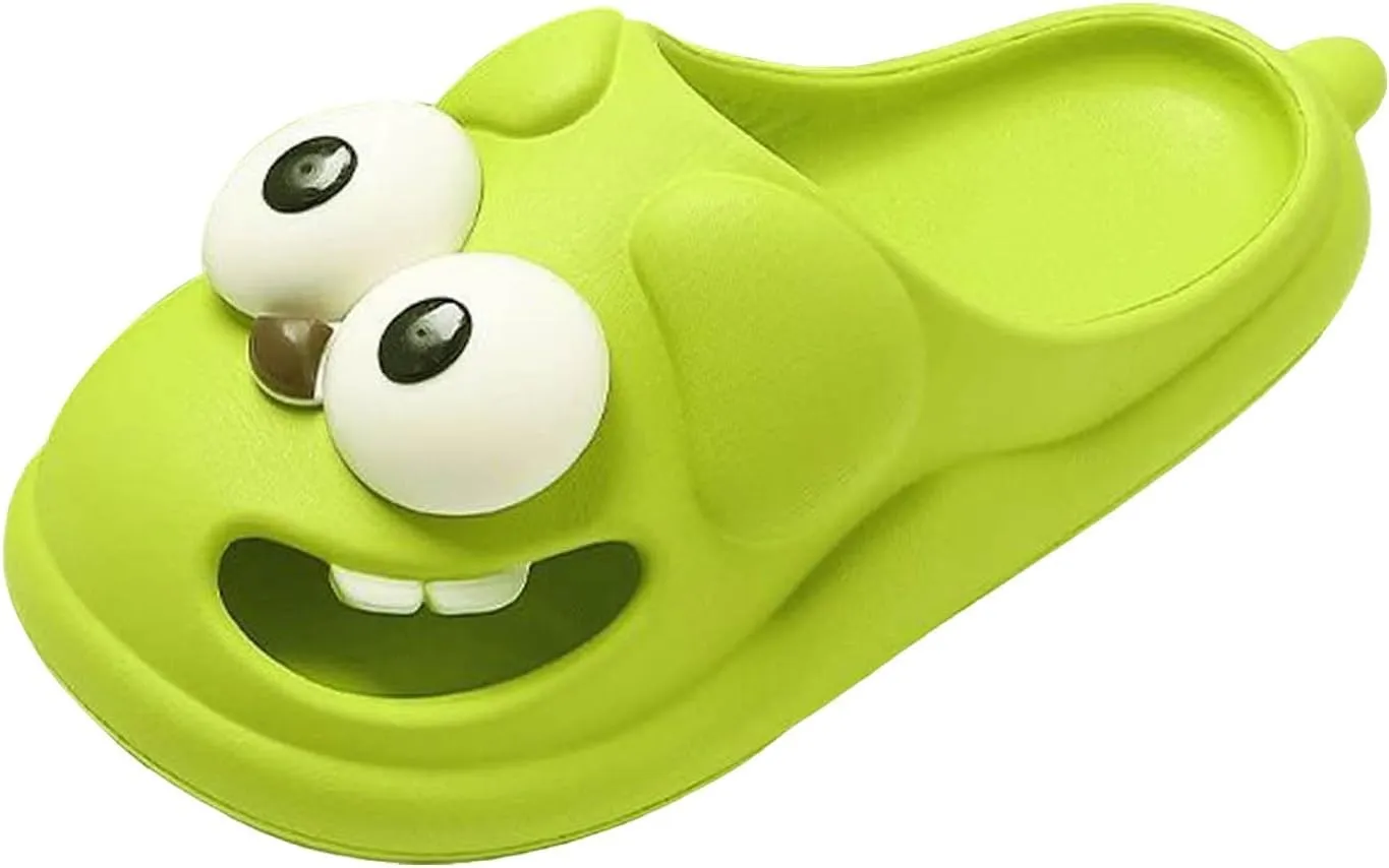 Shower Shoes for Women with Arch Support Big Eye Dog Slippers Fun Cartoon Package Head EVA Slippers Cute