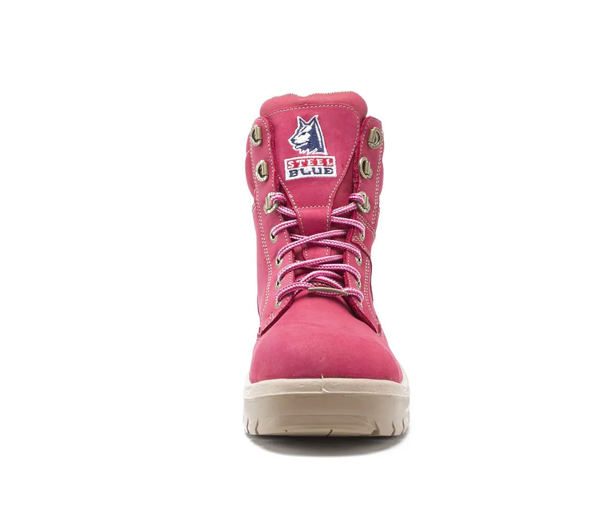 Steel Blue Southern Cross Ladies Steel Toe Boots, Pink