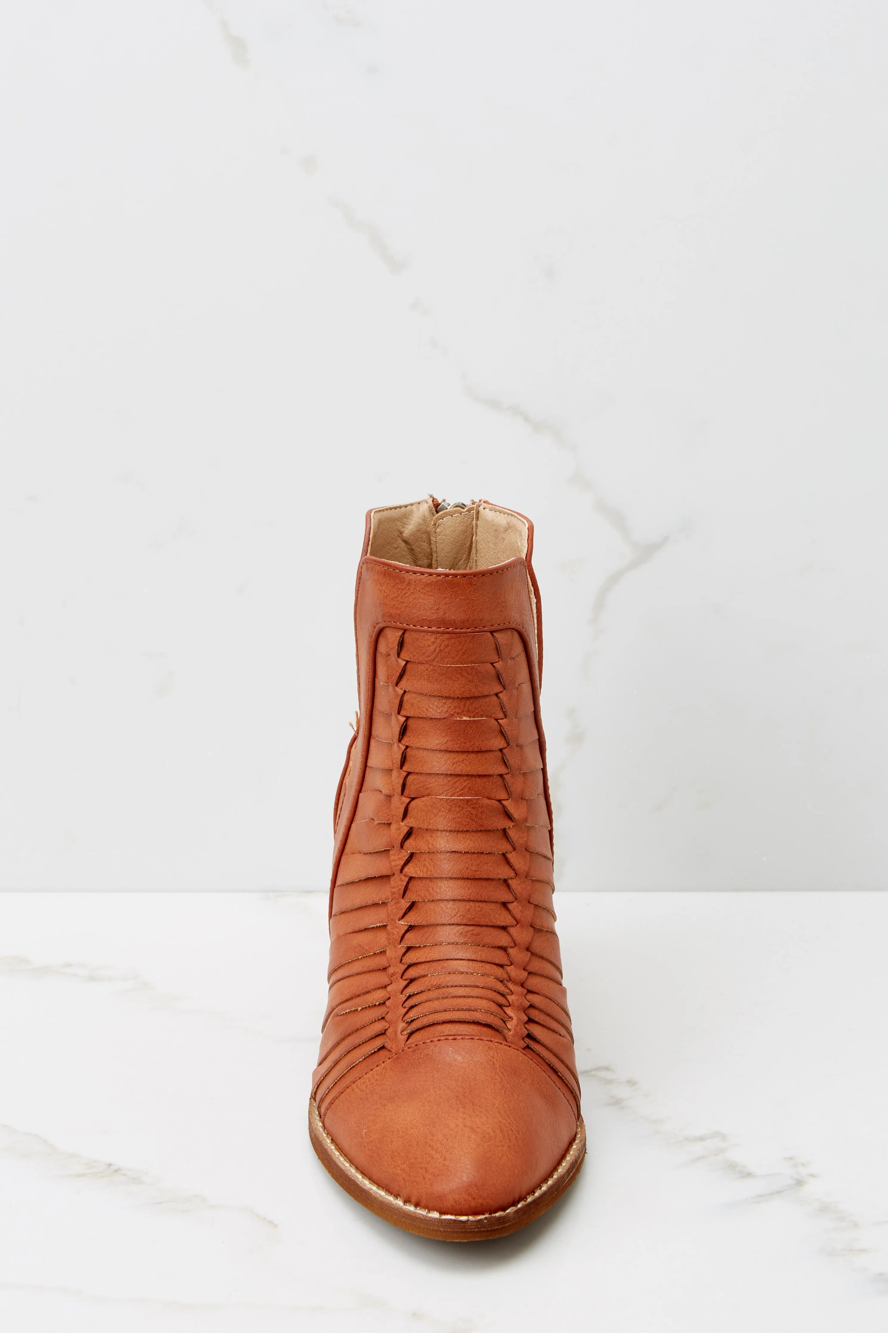 Stunning Steps Cognac Ankle Booties