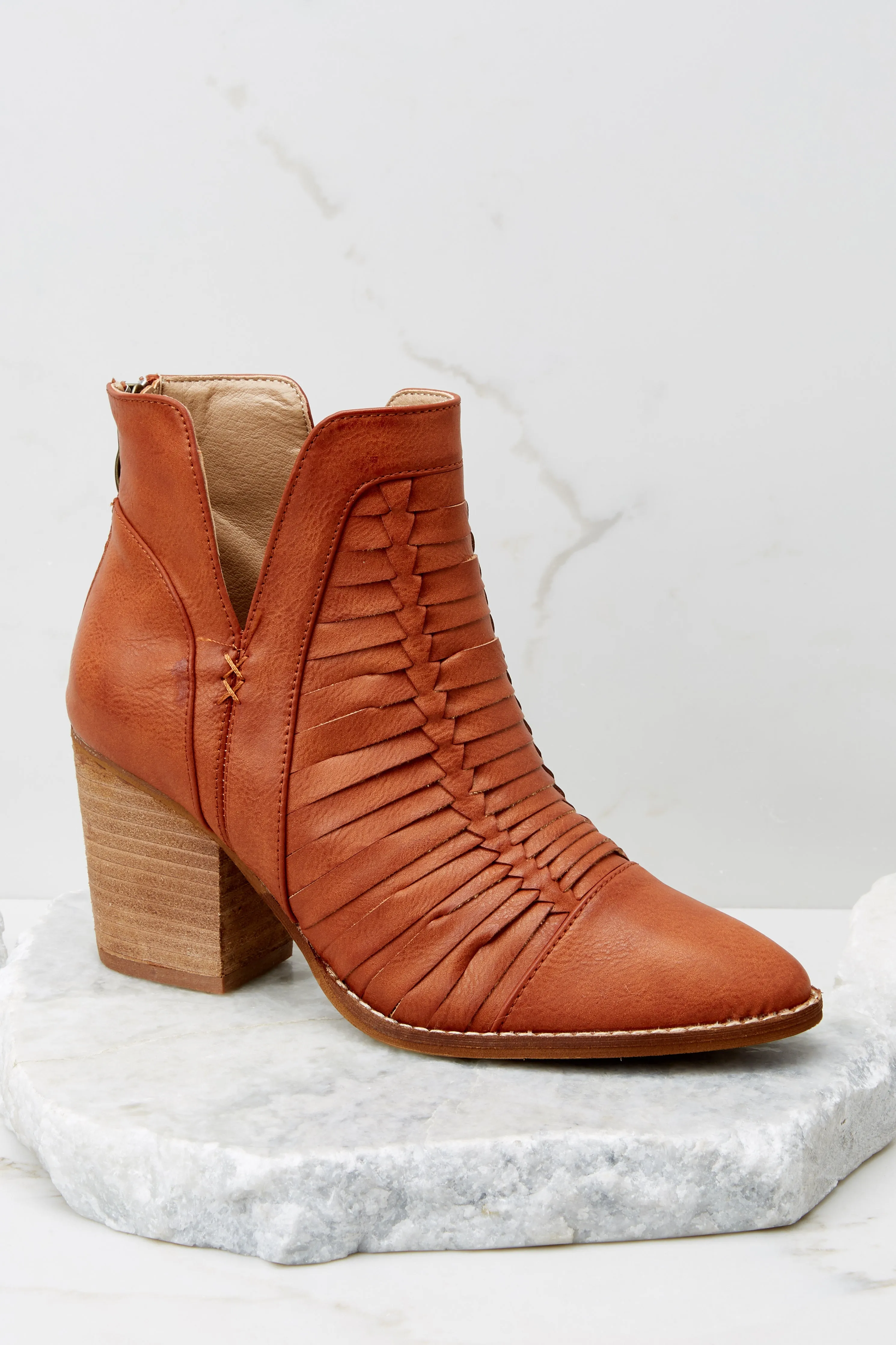 Stunning Steps Cognac Ankle Booties
