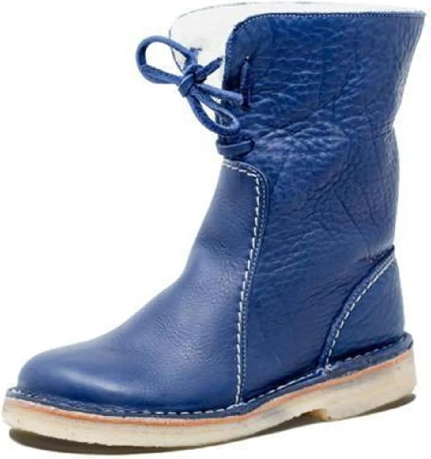 Women's Mid Calf Ankle Bootie Winter Round Toe Lace up Platform Sneaker Slip On Waterproof Warm Snow boots for Sports, Daily, Traveling, Climbing