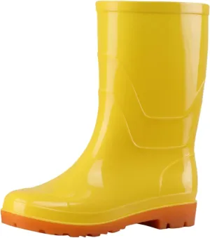 Women's Mid Calf Rain Boots Solid Color Waterproof Rubber Boots Short Garden Shoes Comfy Walking Boots Hunting Boots