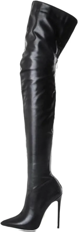 Womens Over the Knee Boots 2022 Fashion Pointed Toe Back Zipper Stilettos Thigh High Boots Fall Winter Solid Casual Ladies Super High Heel Shoes