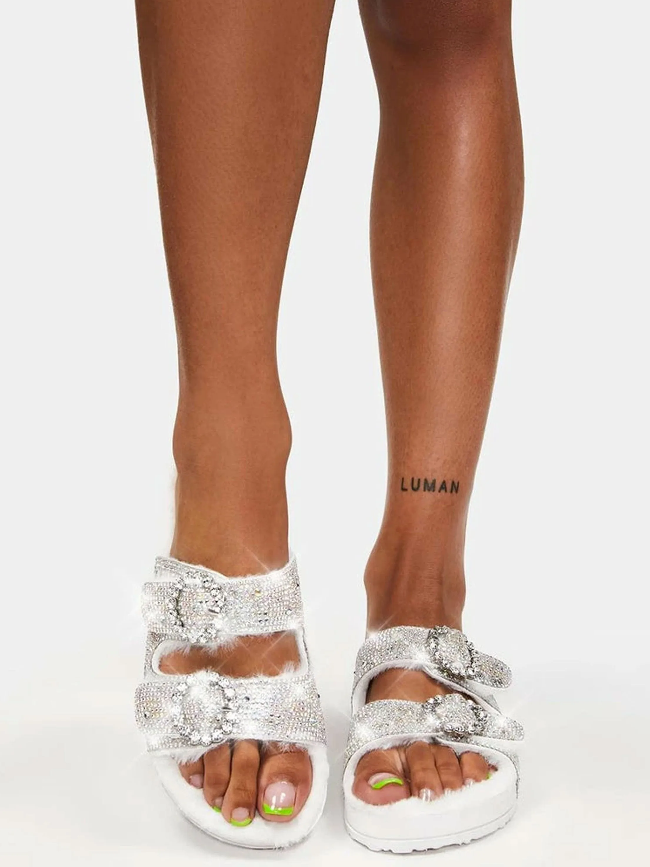 Women's Rhinestone Slide Sandals,Multi